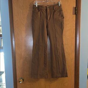 Brown Boot Cut Jeans with Earthy Tone